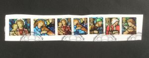 GB 2009.  Christmas. Set of 7 used stamps. Ex FDC on paper