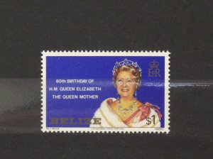 8766   Belize   MNG # 523     Queen Mother, 80th Birthday     CV$ 6.00