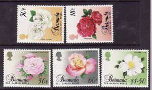 Bermuda-Sc#561-5- id6-unused NH set-Roses-Flowers-1989-