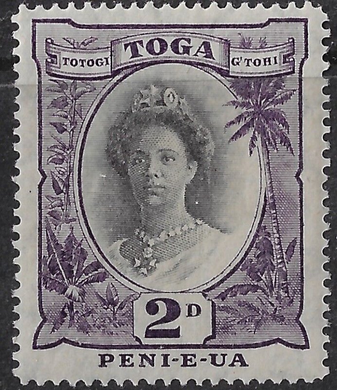 Tonga 1932 2d die II, SG 57e/ Scott 56a, MNH, F-VF. CV £10+          $12. (a1822