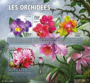 Centrafrique 2015 MNH. ORCHIDS. Michel Code: 5830-5833