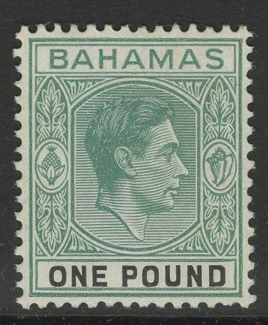 BAHAMAS SG157b 1944 1 GREY-GREEN & BLACK ORD PAPER MTD MINT