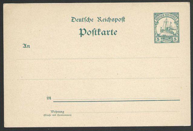 NEW GUINEA GERMANY PO 5pf postcard fine unused.............................51660