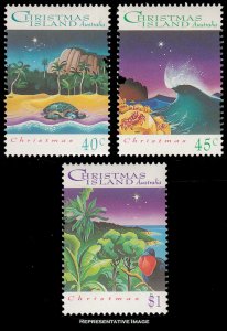 Christmas Islands Scott 354-356 Mint never hinged.