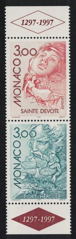 Monaco Hercules St Devote Patron Europa Tales and Legends Pair 1997 MNH