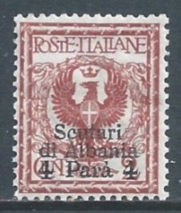 Italy-Scutari #9 NH 2c Coat of Arms Issue Ovptd. Scutari Di Albania & Surch...