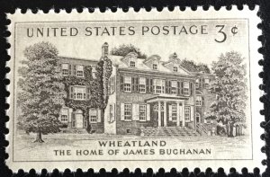 US #1081 MNH Single Wheatland James Buchanan’s Home SCV $.25 L16