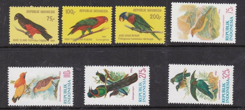 INDONESIA  ^^^^^1980-84  x2  MNH sets ( BIRDS) $27.50  @ dccc965indoxx