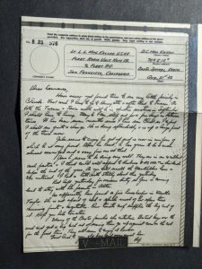 NAVY #136 Melbourne, Australia 1943 Censored WWII Naval Cover V-MAIL Letter 