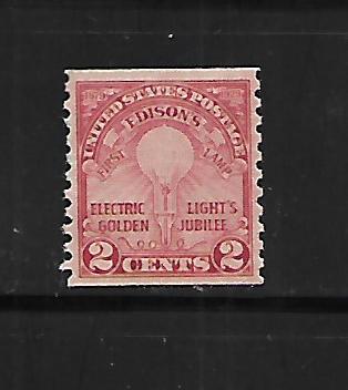 USA, 656, MINT HINGED, EDISON'S FIRST LAMP.