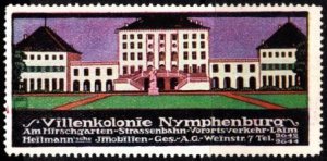 Vintage Germany Poster Stamp Ludwig Hohlwein - Nymphenburg Villa Colony