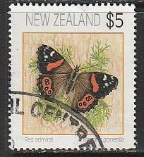 1991 New Zealand - Sc 1079a - used VF - 1 single - Butterflies - Red Admiral