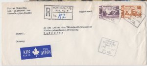 CANADA registered cover Montreal, 22 April 1969 - # 463, 465A to Germany