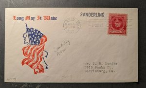 1941 USS Sanderling US Flag Cachet Cover from San Diego CA to Harrisburg PA