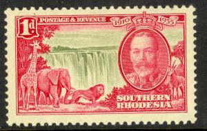 SOUTHERN RHODESIA 1935 KGV 1d SILVER JUBILEE Issue Sc 33 MH