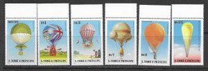 Sao Tome and Principe 555-60 MNH Balloons set X 10 sets vf.  2022 CV $ 92.50