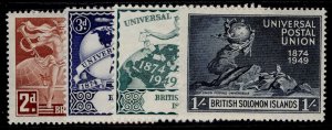 BRITISH SOLOMON ISLANDS GVI SG77-80, 1949 ANNIVERSARY of UPU set, M MINT.