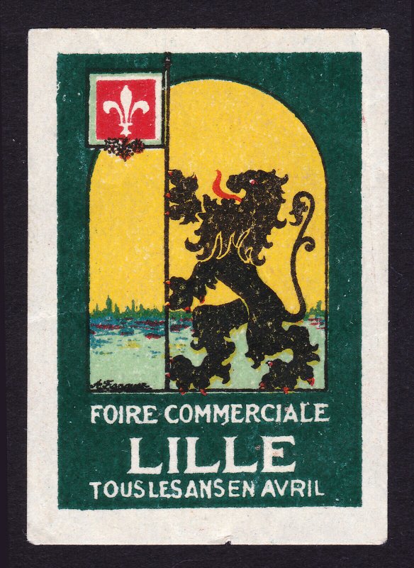 REKLAMEMARKE POSTER STAMP FOIRE COMMERCIALE LILLE TOUS LES ANS EN AVRIL 1926