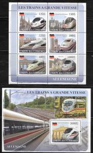 Comoro Islands 1017-18 German Trains Mint NH