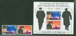 South Georgia #39-40/40a Mint (NH) Souvenir Sheet