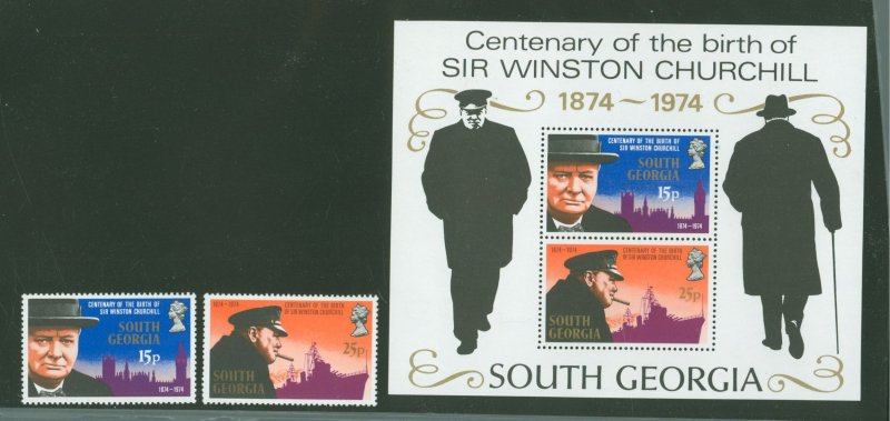 South Georgia #39-40/40a Mint (NH) Souvenir Sheet