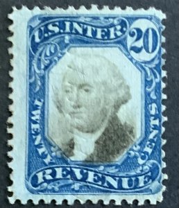 USA REVENUE STAMP SECOND ISSUE 1871 20 CENTS CUT CANCEL  SCOTT #R111