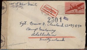 USA 6c Airmail via German Feldpost to Switzerland POW Camp Cover 90789