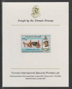 MAURITANIA 1982 PRINCE WILLIAM  imperf proof mounted on Format  Proof Card