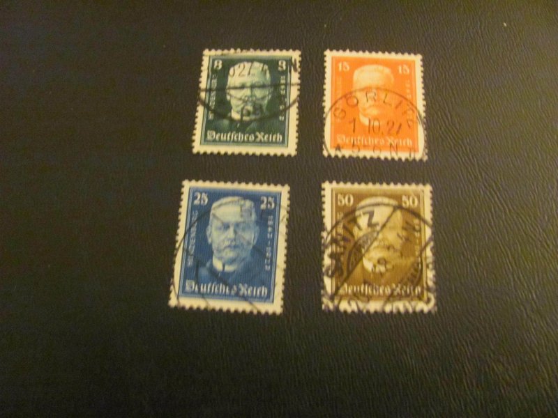 GERMANY 1927 USED B19-22 HINDENBURG SET VF/XF 65 EUROS  (116)