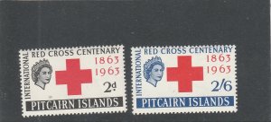Pitcairn Islands  Scott#  36-37  MH  (1963 Red Cross Centenary)