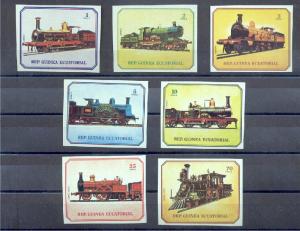 EQ GUINEA TRAINS, IMPERFORATED SET MNH