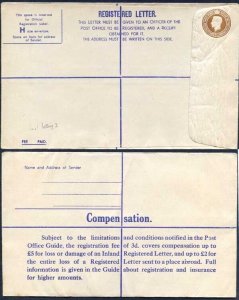 RP58 KGVI 5 1/2d Registered Envelope Size H Serif IMPRINT B E and W Mint