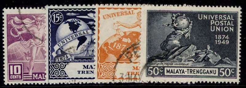 MALAYSIA - Trengganu GVI SG63-66, 1949 UPU set, FINE USED. Cat £13.