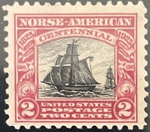 Scott #620 1925 2¢ Norse-American Centennial SS Restaurationen unused hinged