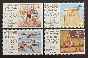 Cyprus 1984 #627-30, 1984 Olympics, MNH.