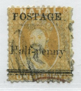 Natal QV 1877 overprinted Postage 1/2d on 6d used
