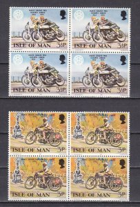 Isle of Man, Scott cat. 33-34. Motorcycle Race, Block of 4.