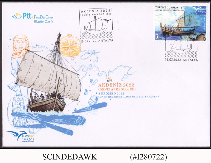 TURKEY - 2022 EUROMED 2022 MARITIME ARCHEOLOGY / SHIPS - FDC