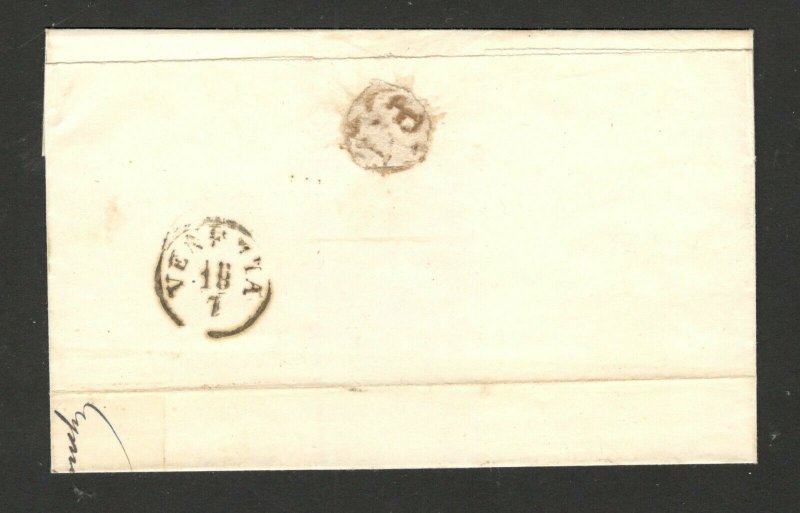 AUSTRIA - FOLDED LETTER WITH STAMP 6 kreuzer - TO VENEZIA , ITALY - 1856.