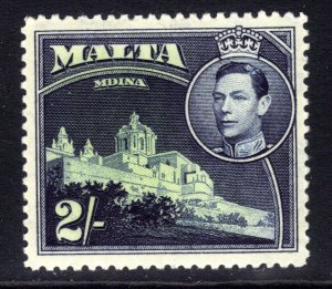 Malta 1938 - 43 KGV1 2/-d Mdina Cathedral MM SG 228 ( F539 )