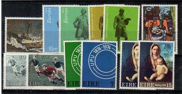 Ireland Scott 338-42,360-66 Mint NH (1974 Comm. Year Set) - Catalog Value $28.25