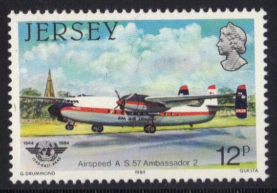 Jersey  1984  MNH  ICAO   aircraft   12p   #