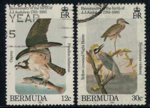 Bermuda #465-6  CV $2.10  Birds, Audubon paintings