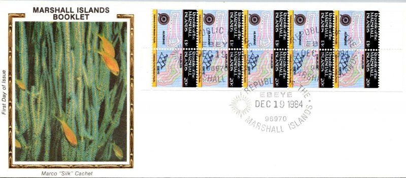 Marshall Islands FDC 1984 - 10x 20c Stamps - Marshall Islands Booklet - F29909 