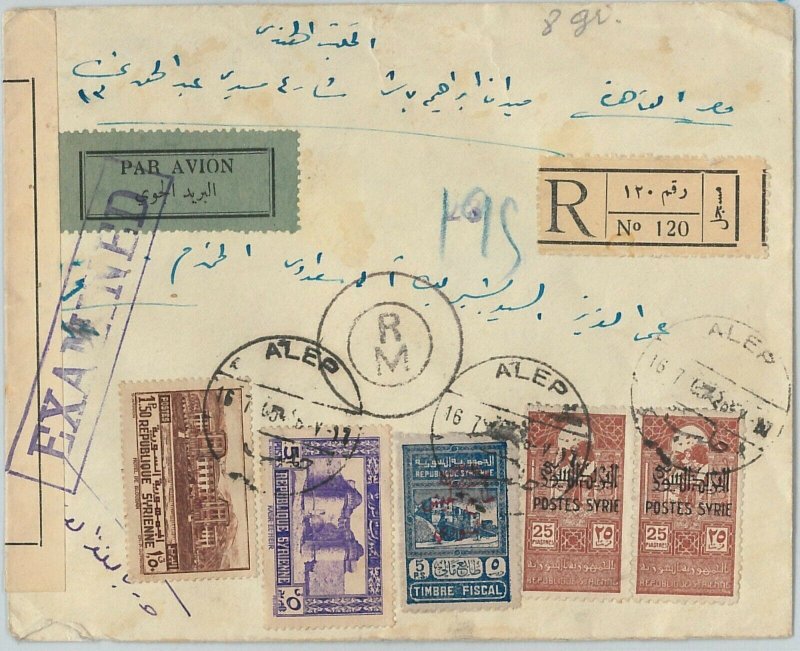 58952 - SYRIA - POSTAL HISTORY: OVERPRINTED REVENUE STAMPS on LOCAL COVER