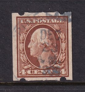 1908 Washington Sc 346 4c brown imperf used Brinderhoff Type II CV $175 (XJ