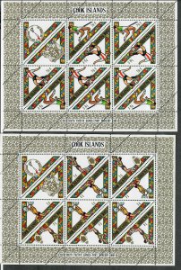 Cook Islands Sc#254-258 M, 5 Sheets Of 5 Pairs+Label, Cv. $33