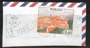 MONACO Scott 792 used 1971 stamp on piece