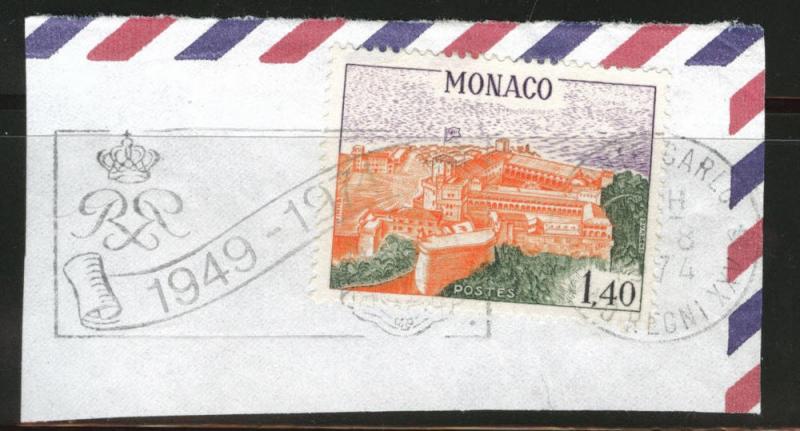 MONACO Scott 792 used 1971 stamp on piece