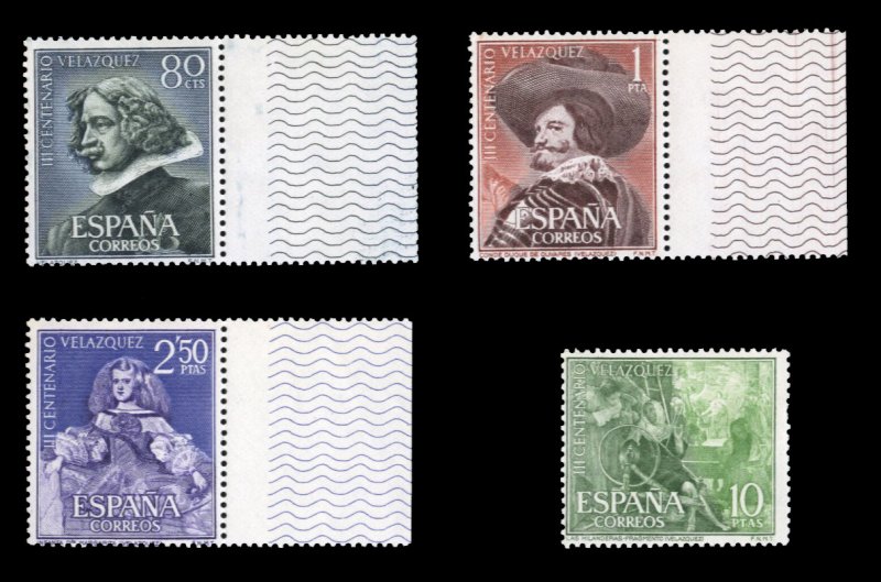 Spain #983-986 Cat$16.50, 1961 Velazquez, set of four, never hinged